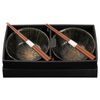 Omotenashi Kyo Sendan Set of 2 Donburi Bowls & Chopsticks - Black