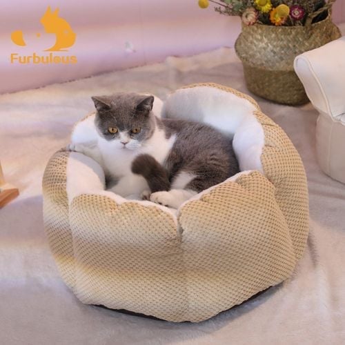 Furbulous Calming Dog Bed Warm Soft Cat Bed Round Comfy Sleeping Nest Bunnings Australia