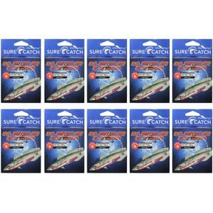 10x Surecatch King George Whiting Rig Chemical Sharpened Bloodworm Hook - Size 6