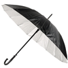 110cm Large Umbrella Classic Hook Handle Rain Costume Prop Black/Silver