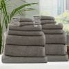 14pc Renee Taylor Cobblestone 650gsm Cotton Ribbed Towel Platinum