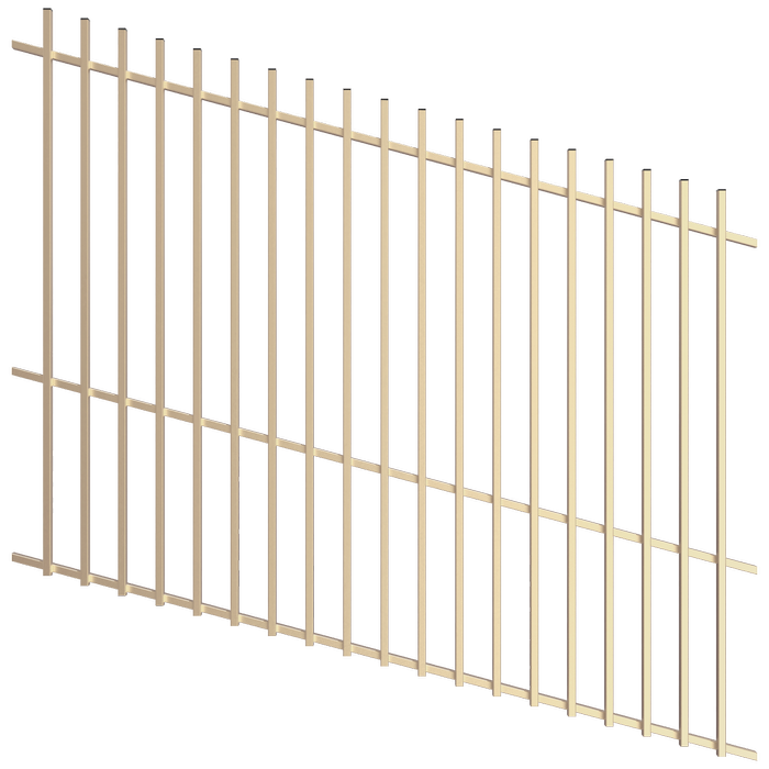 ProtectorAl 1201 - 2400 x 1800mm Primrose Raked Up to 15º Batten Pool Fence Panel