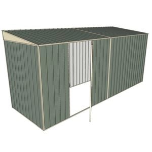 Build-a-Shed 1.5 x 4.5 x 2m Single Hinged Side Door Skillion Shed - Green