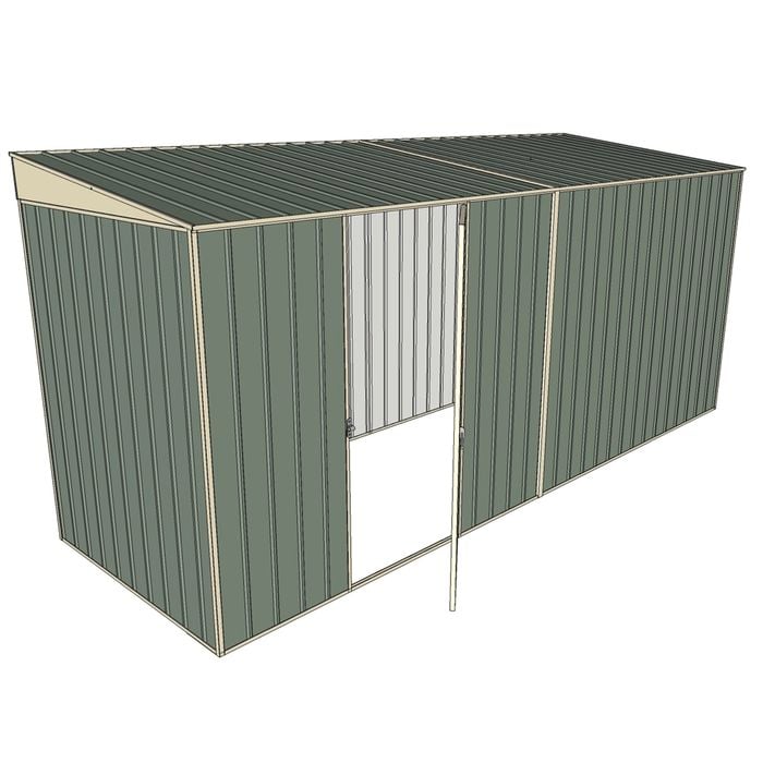 Build-a-Shed 1.5 x 4.5 x 2m Single Hinged Side Door Skillion Shed - Green