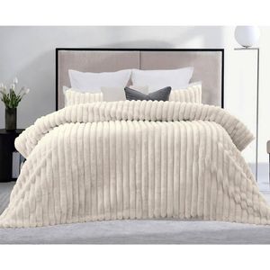 Cdsi Arna Fleece Comforter Queen W/ 2 Pillow Cases Coconut Milk 240x240cm