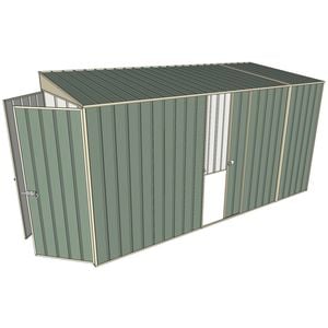 Build-a-Shed 1.5 x 3.7 x 2m Single Sliding Side Door Skillion Shed - Green