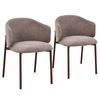 Runa Dark Walnut Look Upholstered Dining Chair - Brown Fabric (Set of 2)