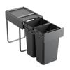 Kaboodle 2 x 26L Base Mount Pullout Bin - to suit 400mm Base Cabinet