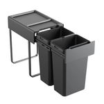 Kaboodle 2 x 26L Base Mount Pullout Bin - to suit 400mm Base Cabinet