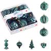Catzon 28 Pcs Christmas Tree Ornaments Including Candy Snowflake Shaped for Holiday-Green