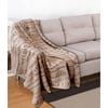Bloomington Embossed Print Coral Fleece Throw 130 x 160 cm Latte Snooze