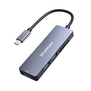 Simplecom Ch255 Usb-c 5-in-1 Multiport Adapter 3-port Usb-a Hub With Sd Microsd Card Reader
