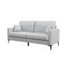Costway Fabric Loveseat Sofa Lounge Upholstered Couch Metal Legs W/armrest & Pillows Grey