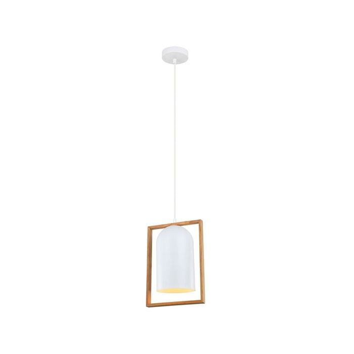 CLA Lighting SWING Oblong Wood Frame Pendant Light - White