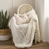 CottonMore Soft Knitted Chenille Chunky Yarn Blanket Throw Rug 130x160cm - White