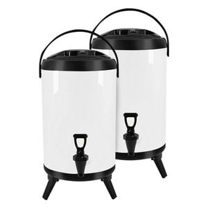 SOGA 2X Stainless Steel Insulated Beverage Dispenser with Tap 16L White
