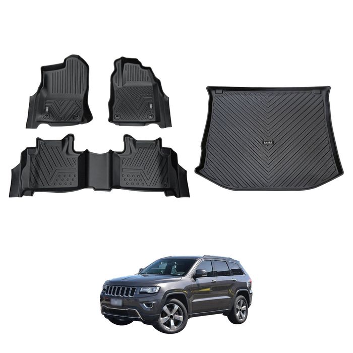 AUSGO Floor Mats & Boot Liner Set for Jeep Grand Cherokee WK Series 2010-2021 Car Floor Liners Cargo Mat