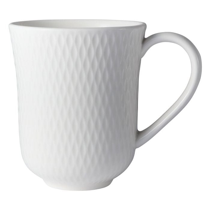 Maxwell & Williams Porcelain Mug Diamond Pattern 390ml Dishwasher Safe White
