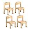 Jooyes Goteborg Kids Stackable Chairs 4 Pack - H30cm - Original Wood Colour | 35cm | Kids Chair