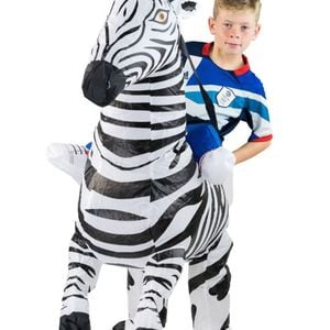Inflatable Kids Piggyback Ride On Zebra Costume - One Size