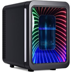 Advwin Mini Fridge 4 Liter Small Refrigerator With Led Light Black