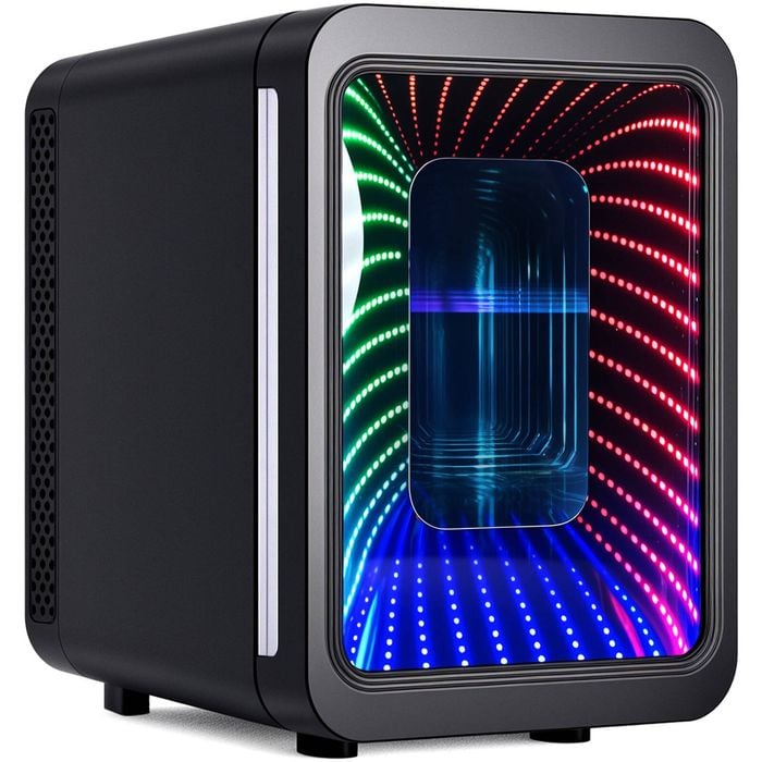 Advwin Mini Fridge 4 Liter Small Refrigerator With Led Light Black