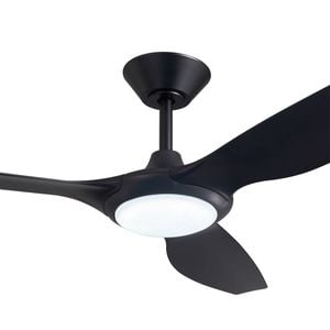 ThreeSixty 132cm 3 Blade DC Black Delta Ceiling Fan with Light