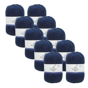 10x Malli Navy Blue Blend Basic 100g Knitting/crochet Yarn Acrylic/poly