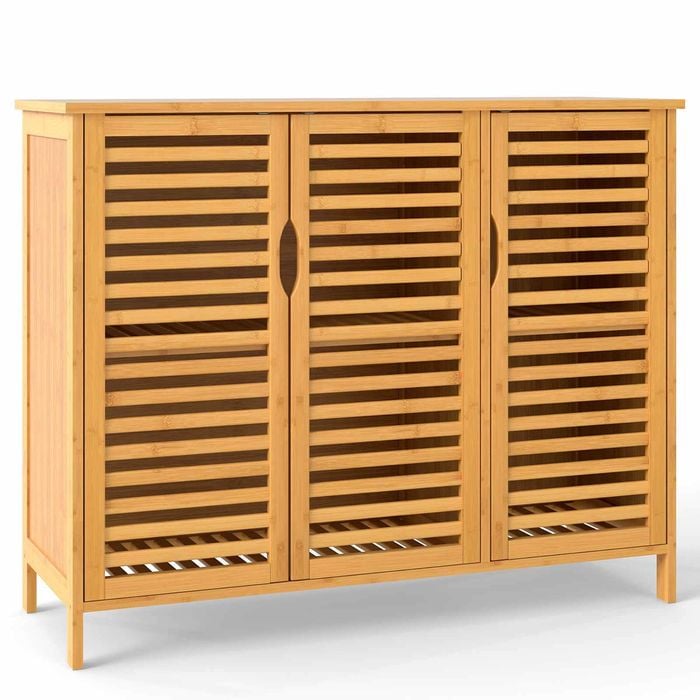Costway Bamboo Storage Cabinet Kitchen Sideboard Buffet Cupboard Shelf