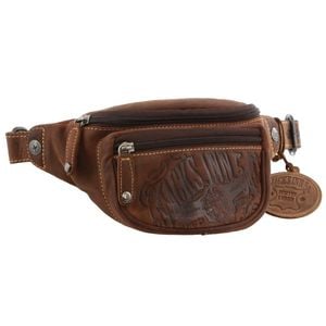 Jack's Inn Mudslide Brown Crazy Horse Leather Bum Waist Belt Bag Pouch in Cognac