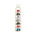 SOGA 7 Tier Bunny Ears Shape Gold Plated Metal Shoe Organizer