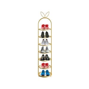 SOGA 7 Tier Bunny Ears Gold-Plated Metal Shoe Organizer