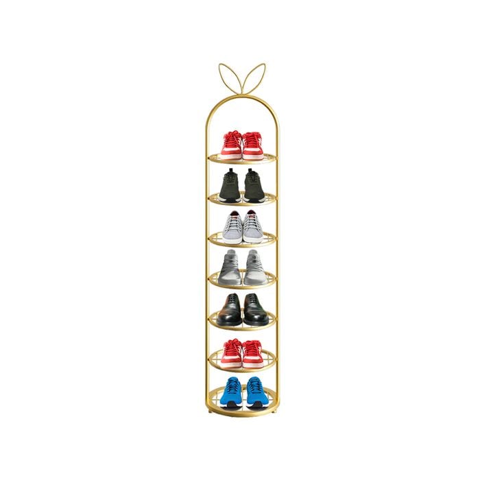 SOGA 7 Tier Bunny Ears Gold-Plated Metal Shoe Organizer
