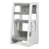 Costway Kids Step Stool Adjustable Toddler Tower Kitchen Countertop Bathroom Grey