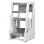 Costway Kids Step Stool Adjustable Toddler Tower Kitchen Countertop Bathroom Grey
