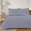 J Elliot Home Morris Microfibre Queen Quilted Coverlet/Pillowcases Dark GRY