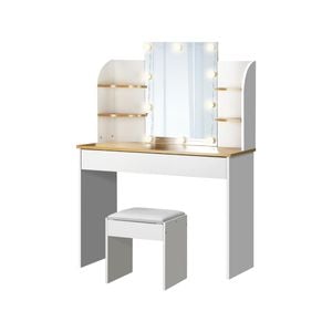 Oikiture Dressing Table Stool White 139cm
