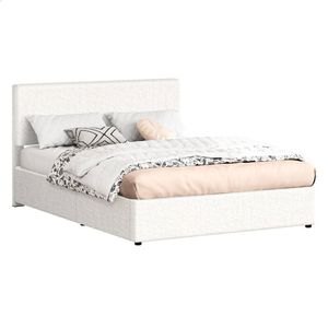 ALFORDSON Bed Frame King Height-Adjustable Boucle Base with Storage