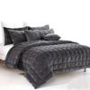 Alastairs Augusta Faux Mink Quilt / Comforter Set Charcoal - Queen