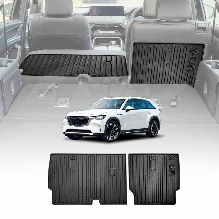 3D All Weather Back Seat Protector for Mazda CX-90 CX90 2023-Onwards Heavy Duty Kick Mats Cover