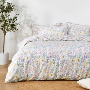 Dreamaker Amara 100% Cotton Reversible Quilt Cover Set Double Bed
