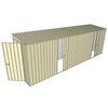 Build-A-Shed 1.2 x 6.0 x 2.0m Tunnel Shed Tunnel Hinged Door with 2 Sliding Side Doors - Cream
