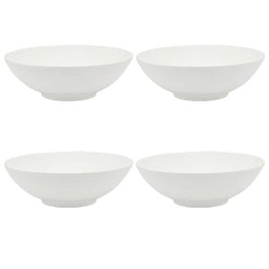 4PK Ecology Fine Bone China Canvas Ramen Bowl 24.5cm White