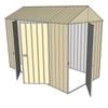 Build-a-Shed 1.5 x 3.0 x 2.3m Front Gable Single Hinged and Double Hinged Door Narrow Shed - Cream