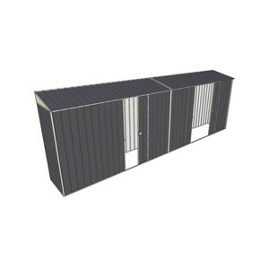 Build-a-Shed 0.8 x 6 x 2m Skillion Shed with Double and Single Sliding Side Doors - Grey