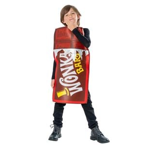 Willy Wonka Chocolate Bar Halloween Costume Tabard for Kids 5–8 Years, 5-8 YRS