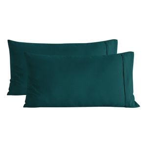 Dreamaker Superfine Washed Microfibre King Pillowcase Twin Pack - Teal
