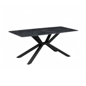 Dining Table Rectangular Shape Green Sintered Stone Top