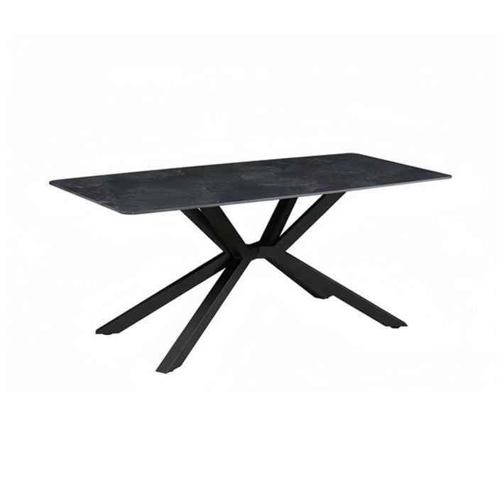Dining Table Rectangular Shape Green Sintered Stone Top
