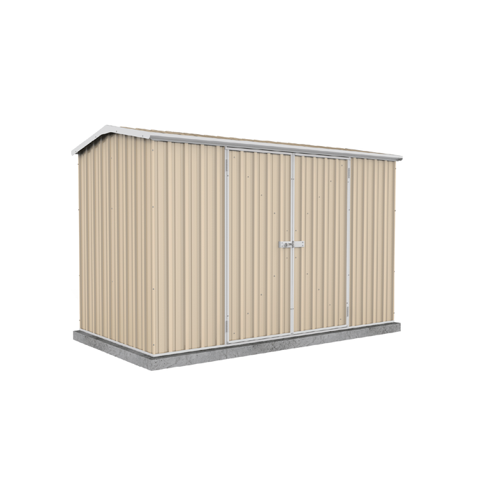 Absco Sheds 3.0 x 1.52 x 1.95m Classic Cream Premier Double Door Garden Shed